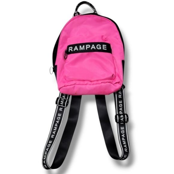 Rampage Backpack Rampage Mini Backpack Hot Pink Bag With Black Adjustable Straps - Picture 1 of 6